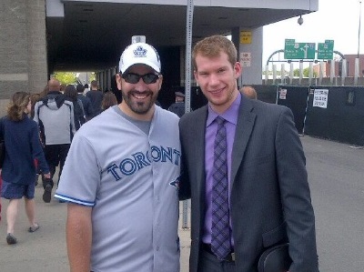 James Reimer with a Blue Jays fan